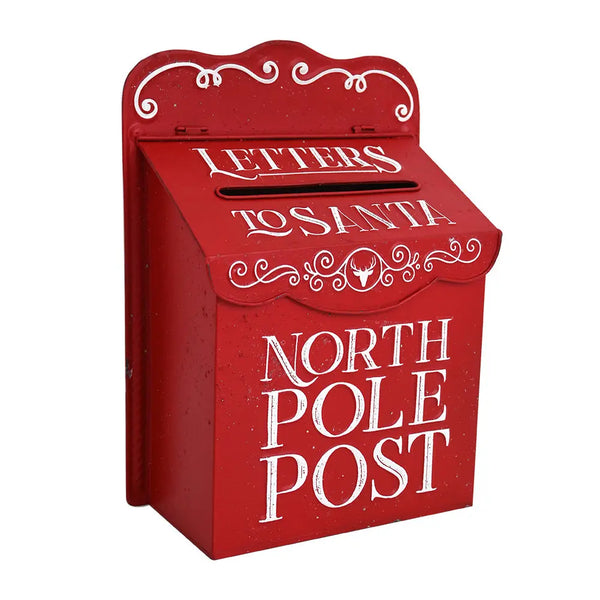 For Living - Décoration de Noël Boîte aux lettres en métal, rouge, 12 po