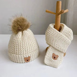 Boys' Winter Knitted Boys and Girls' Warm Hat Version Winter Hat Baby Woolen Hat Children's Hat Scarf Set Three Hugs - Puériculture, Mode et Accessoires de bébé