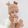 Ear Protection Baby Winter Hat Scarf Set New Cartoon Bear Thick Knit Cap Keep Warm Plush Scarves Baby Three Hugs - Puériculture, Mode et Accessoires de bébé
