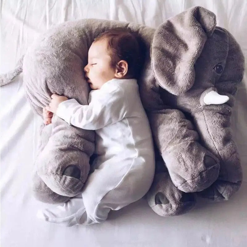 Gros doudou oreiller éléphant gris pour bébé I Huggy™
