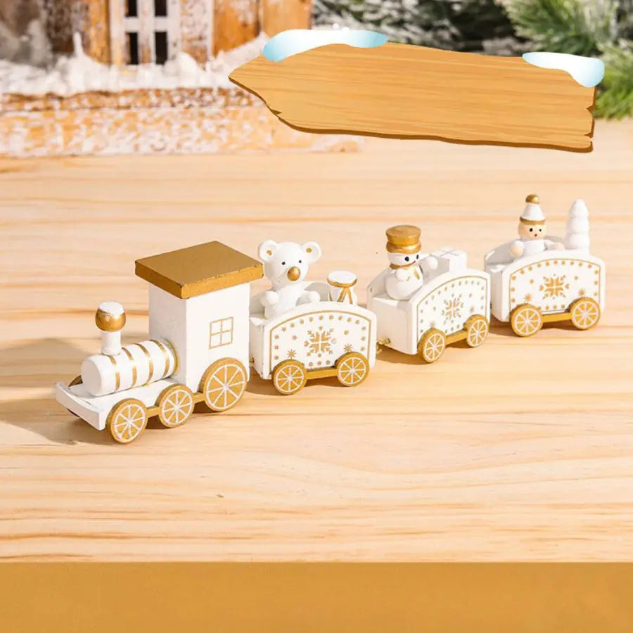 Petit Train de Noël en Bois
