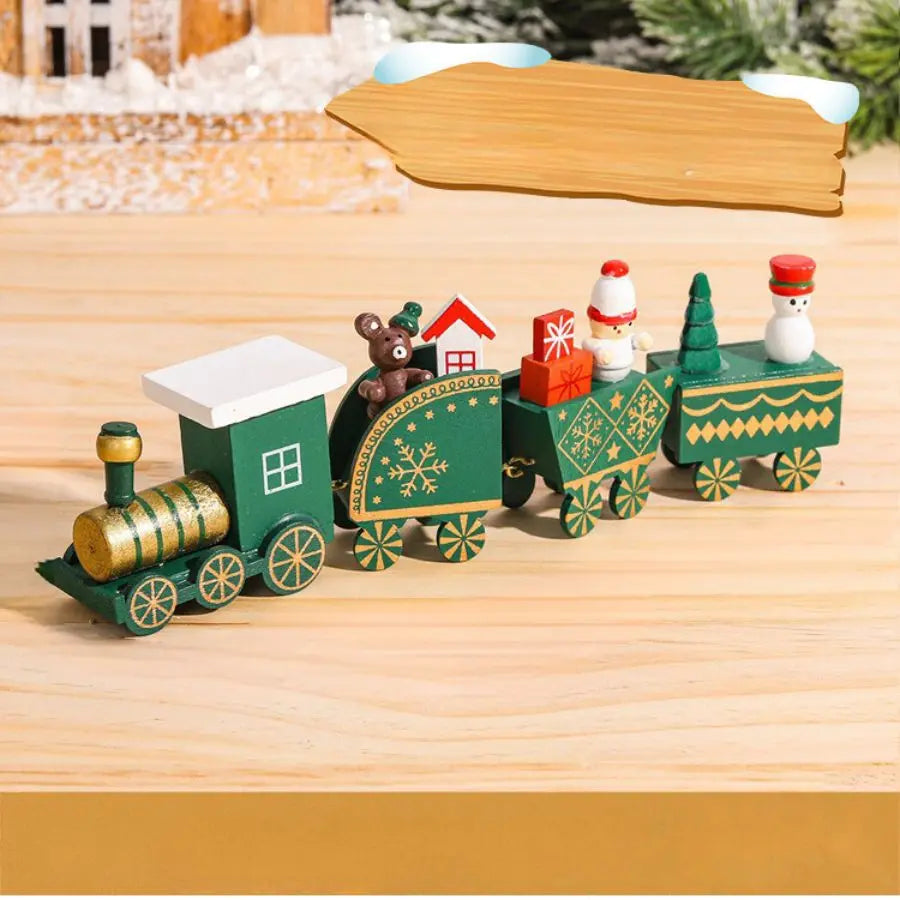 Petit Train de Noël en Bois