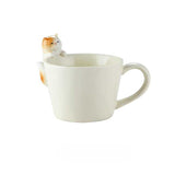 Tasse et cuillère en céramique avec petit chat et couvercle en bambou Three Hugs - Puériculture, Mode et Accessoires de bébé