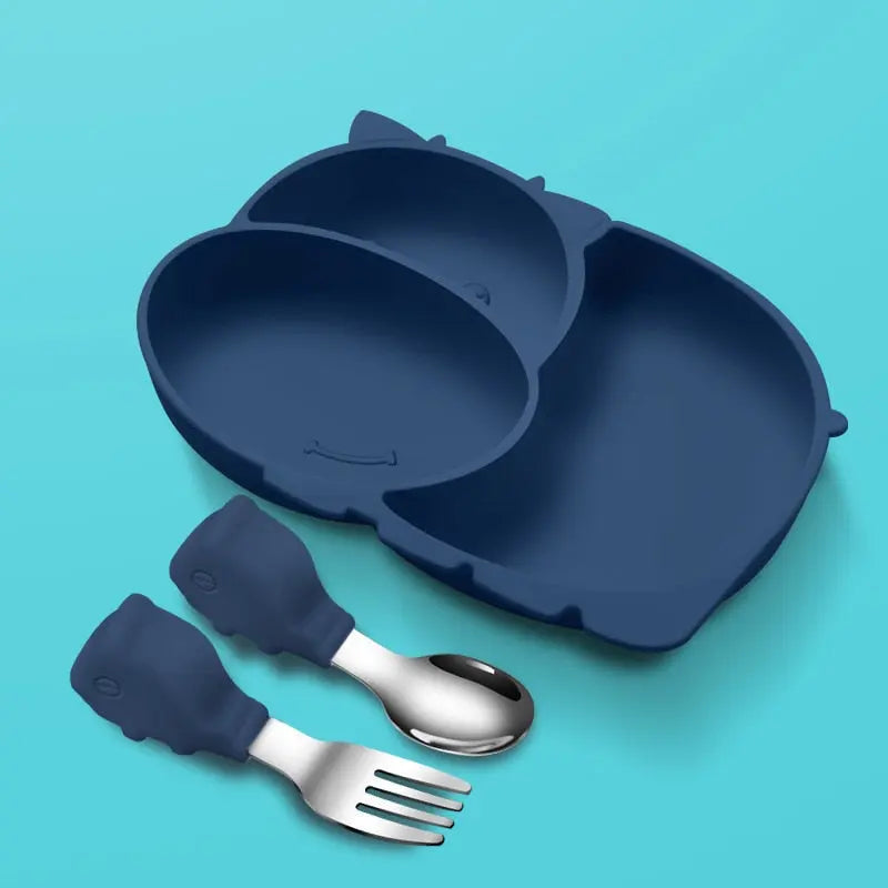 Set assiette et couverts I Hippo Meal™ – Three Hugs - Puériculture