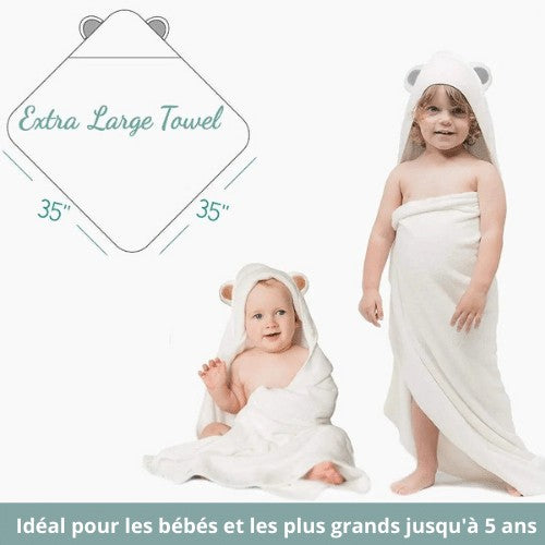 Serviette de bain bébé extra doux en Bambou ITeddy Bear™ – Three Hugs -  Puériculture, Mode et Accessoires de bébé